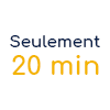 Bulle de discussion qui dit que le processus d'assurance vie en ligne de Magnolia Gestion prend seulement  20 minutes.